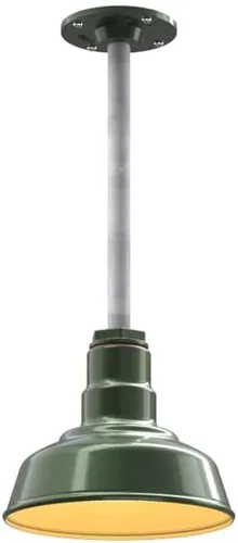 Miniatura 58 de Steel Lighting Co. Inglewood - Lámpara de granero Lámpara montada en el techo Cúpula redonda de 8 pulgadas vástago inclinado de 12 pulgadas