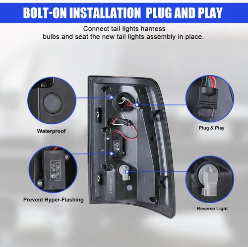 Miniatura 6 de Nixon Offroad Conjunto de luces traseras LED para Dodge Ram 1500/2500/3500 2009-2018 con modelo de luces traseras halógenas de fábrica, luces Claro
