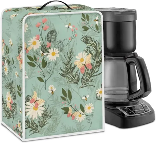 Miniatura 18 de Funda para cafetera, poliéster, azul, se adapta a la mayoría de máquinas de café estándar, protector resistente al polvo, huellas dactilares