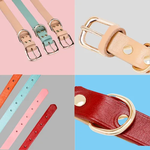 Miniatura 8 de Collar de perro personalizado con placa de identificación, piel auténtica, etiqueta de identificación de mascota grabada con número de teléfono