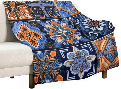 Miniatura 12 de Manta bohemia mexicana retro a rayas multicolor, manta bohemia étnica cálida de 30 x 40 pulgadas, suave manta de felpa mullida y acogedora manta