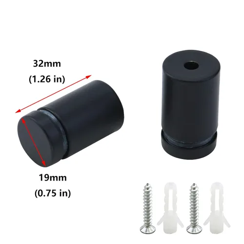 Miniatura 3 de Antrader Paquete de 12 Soportes Separadores de Vidrio de Acero Inoxidable de 3/4" x 1-1/5", Separadores de Pared Clavos de Ferretería Publicitarios