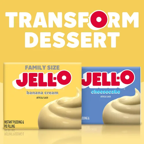 Miniatura 8 de Jell-O Mezcla de relleno de pudín instantáneo y pastel de crema de plátano (caja de 5.1 onzas)