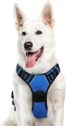 Miniatura 66 de Eagloo Arnés para perro pequeño, sin tirones, chaleco de servicio con tiras reflectantes y asa de control, ajustable y cómodo para caminar, arnés