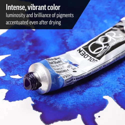 Miniatura 3 de GOLDEN QoR Acuarelas para artistas, Azul cobalto y teja, tubo de 11 ml, pintura profesional de acuarela, semiopaca Verde azulado cobalto