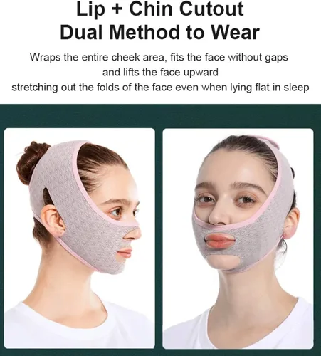 Miniatura 2 de (2 piezas) máscara facial de belleza para dar forma a dormir, máscara facial de elevación de la barbilla, máscara facial de elevación de línea V