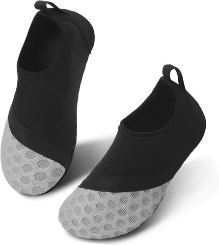 Scurtain - Zapatos acuáticos para niños, calcetines acuáticos de secado rápido con sensación de pies descalzos para niños, niñas y bebés con suela