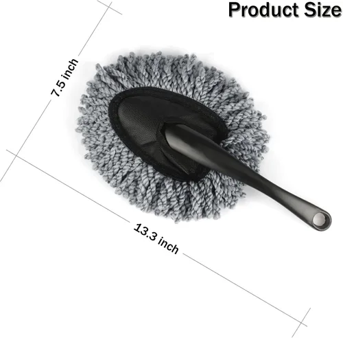 Miniatura 4 de Amiss Paquete de 2 mini cepillos de microfibra para salpicadero de automóvil, cepillo multifuncional de limpieza para automóvil, accesorios