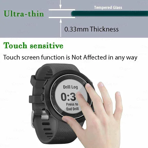 Miniatura 5 de iDaPro Protector de pantalla para Fossil Gen 5 Carlyle/Julianna Watch [4 unidades] Vidrio templado, antiarañazos, sin burbujas, fácil instalación