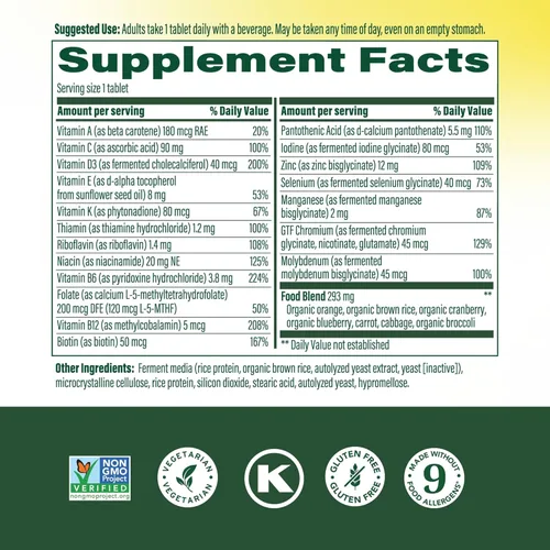 Miniatura 3 de MegaFood Multivitamin para Hombres 55+ Un Multivitamínico Diario para Hombres, B12 Metilado, Vitamina D3, C y Zinc - Envejecimiento Saludable, Salud