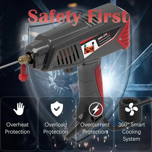Miniatura 5 de Runtoo Soldador de mano, máquina soldadora de 110 V, pistola de soldadura de mano 20-250A, 30 varillas de soldadura portátil, soldador de palo