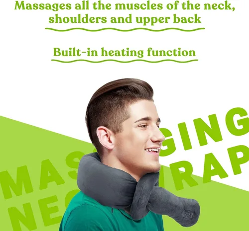 Miniatura 4 de Pursonic Envoltura masajeadora portátil ajustable para cuello y hombros con calor calmante para relajar y calmar las áreas de tu cuello y hombros