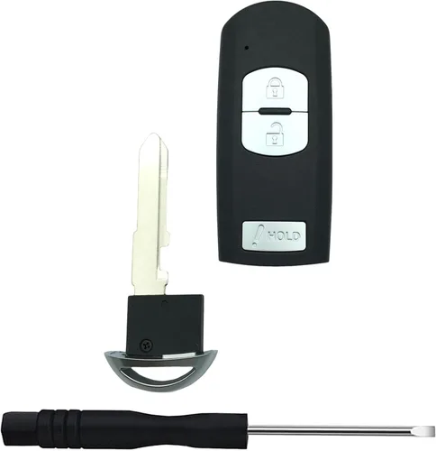 Miniatura 3 de Funda de llavero de entrada sin llave de repuesto para Mazda 3 CX-3 CX-5 WAZSKE13D01 662F-SKE13D01 Llavero de llave del coche negro (3 botones)