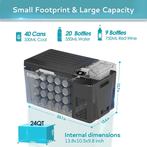 Miniatura 6 de EUHOMY Refrigerador para Automóvil, 12/24V DC y 120～240V AC, Refrigerador Congelador Enfriador con Batería para CFJ/TWW/CFIM/CFG/CFW