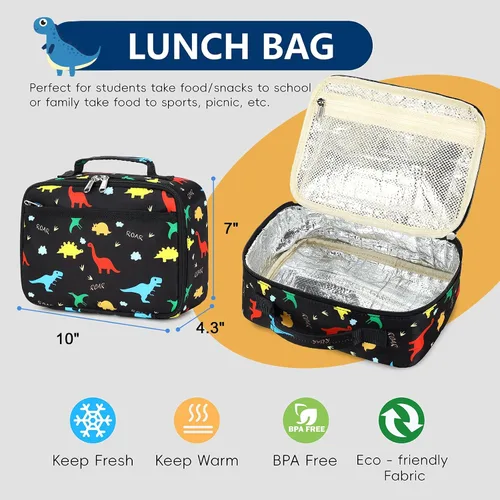 Miniatura 75 de CAMTOP - Conjunto de mochila y lonchera con estampados divertidos para niños de preescolar y primaria), Y0058-2