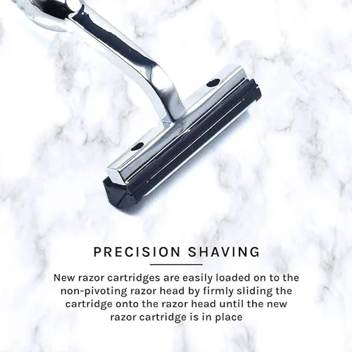 Miniatura 6 de Taconic Shave, Maquinilla de afeitar de doble hoja de metal pesado no pivotante compatible con GIllette Trac II, Personna y repuestos Taconic - 10