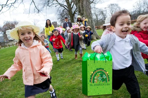 Miniatura 2 de WaaHome Bolsa de regalo del día de San Patricio con asa, bolsas de regalo de trébol verde grande con papel de seda, bolsa de regalo de papel