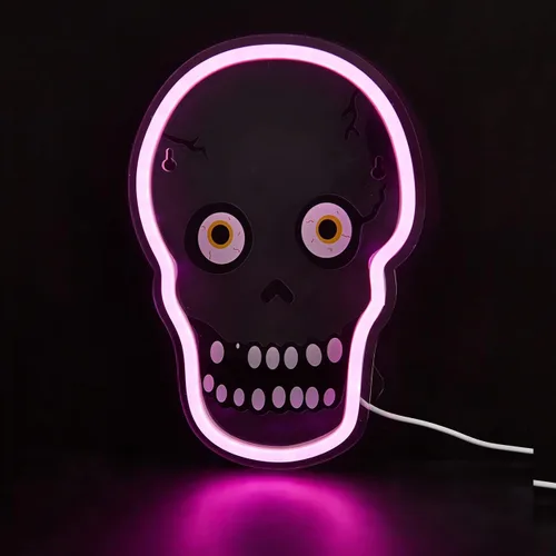 Miniatura 5 de Letrero LED de neón para Halloween, luz de neón alimentada por USB, luz nocturna de Halloween, decoración de arte de pared 3D, lámpara de neón