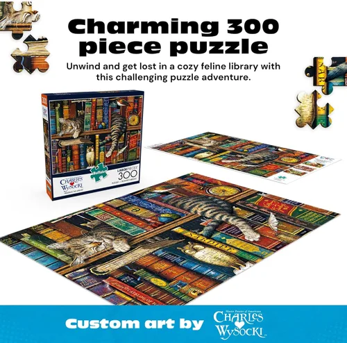 Miniatura 2 de Buffalo Games - Charles Wysocki - Frederick The Literate - Rompecabezas de 300 piezas para adultos - Piezas grandes de gran tamaño - Rompecabezas
