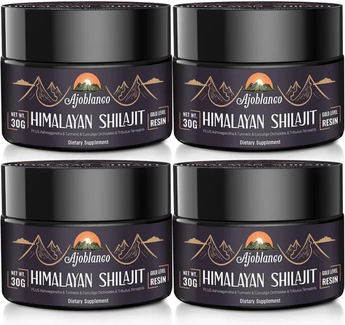 Miniatura 10 de Ajoblanco Resina Shilajit orgánica natural del Himalaya de 600 mg – Resina Shilajit de oro del Himalaya con mezcla ayurvédica orgánica en alta