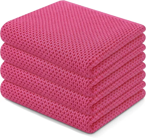 Miniatura 87 de Homaxy Paños de cocina de 100% algodón con tejido de gofre, ultra suaves, absorbentes, de secado rápido, 12 x 12 pulgadas, paquete de 6, amarillo