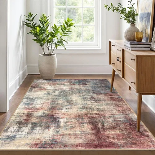 Miniatura 611 de IOHOUZE Alfombra abstracta lavable de 3 x 12 pies para pasillos, antideslizante para cocina, camino de entrada de lana sintética para interiores