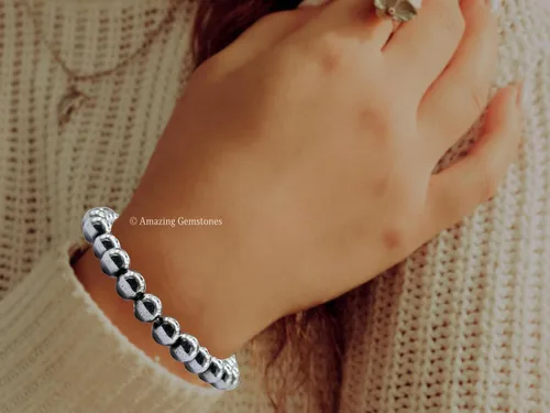 Miniatura 168 de Amazing Gemstone Pulsera de cristal para mujeres y hombres, pulsera de cristal curativo de protección, pulsera elástica con cuentas de piedras