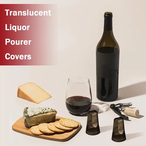 Miniatura 3 de Chengu 100 fundas para botellas de licor, tapas de boquilla para botellas, dispensador universal de vertido, tapas de boquilla de goma de silicona
