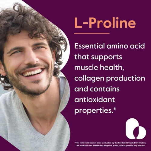 Miniatura 2 de BESTVITE L-Proline 500mg (120 cápsulas vegetarianas) - Sin estearatos - Sin rellenos - Vegano - Sin gluten - Sin OMG