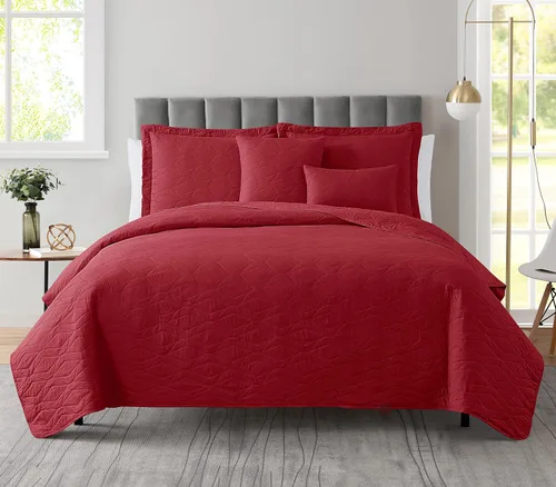 Miniatura 32 de Clara Clark Quilts Tamaño Twin - Juego de Cubrecama Colcha para Todas las Estaciones, Tejido Pinsonic Juego de Ropa de Cama Ligera - Juego