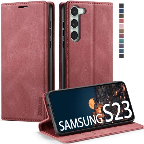 Miniatura 21 de Funda para Samsung Galaxy S23 5G, funda tipo cartera para Samsung Galaxy S23 5G con bloqueo RFID, tarjetero y función atril magnético, funda