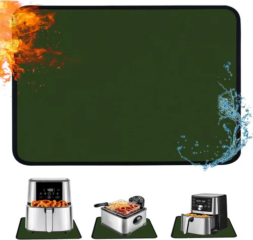 Miniatura 18 de Alfombrilla resistente al calor para freidora de aire, freidora profunda, horno, almohadillas calientes negras de 12 x 14 pulgadas para protector