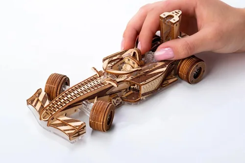 Miniatura 6 de Modelos Veter Mecánicos Madera y Plástico Rompecabezas 3D Racer V3 Fórmula Uno F1 Racing Car Self-Assembly Set
