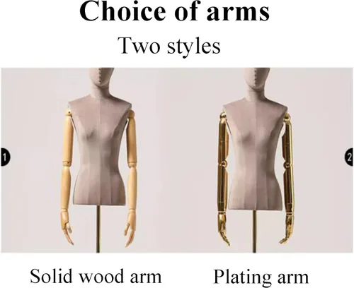 Miniatura 7 de Mannequin Countertop Velvet Surface Half Body Female with Tripod Stand Adjustable Height Hanging Fashion Form Display