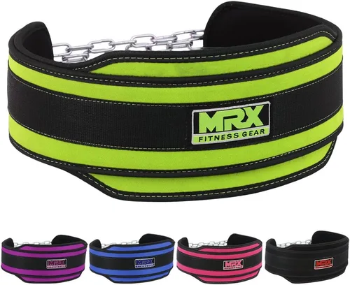 Miniatura 7 de MRX - Cinturón de levantamiento de pesas con cadena de metal para ejercicio y fitness