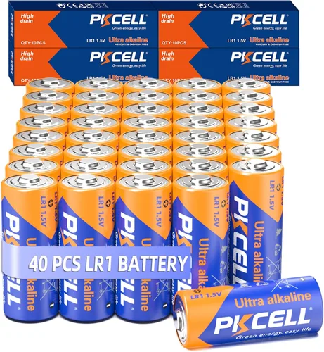 Miniatura 10 de PKCELL Baterías alcalinas de tamaño N de 1.5 V, paquete de 5 baterías médicas MN9100/E90/LR1 de ultra larga duración para dispositivos médicos