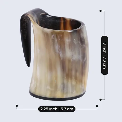 Miniatura 3 de Handicrafts Home Juego de 2 tazas de cuerno vikingo vikingo, taza de cerveza de cuerno de buey natural real con asa, hecha a mano, medieval, cuerno