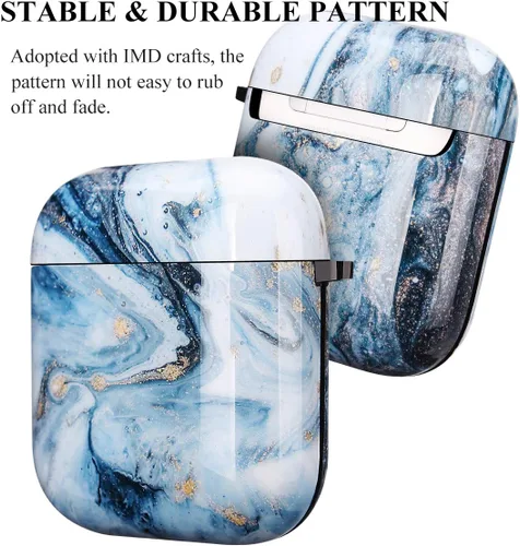 Miniatura 3 de Funda protectora rígida para Airpods con llavero, compatible con AirPods 21, para niñas, niños o adultos, duradera y a prueba de golpes