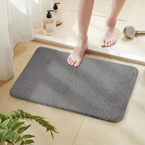 Miniatura 10 de TECHMILLY Alfombras Corredoras de Baño Super Suaves Peludas, Alfombras de Baño de Microfibra Gruesas Antideslizantes Absorbentes, Tapete de Baño