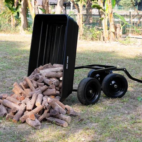 Miniatura 4 de BILT HARD Carretilla de jardín de polietileno resistente 1200 libras con ruedas sin riesgo de pinchazos, liberación rápida, mango convertible 2