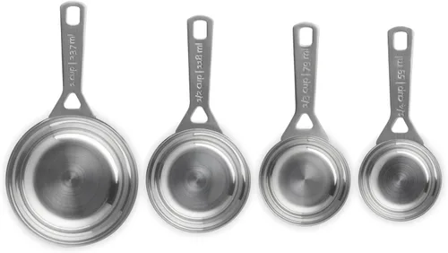 Miniatura 2 de Le Creuset Tazas medidoras de acero inoxidable, juego de 4 El juego incluye: 1/4, 1/3, 1/2 y 1 tazas