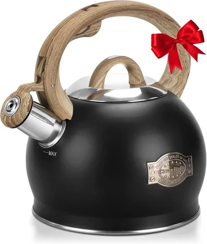 Miniatura 13 de Hauce Radio Hervidor de té, tetera silbante de acero inoxidable de grado alimenticio para estufa con mango ergonómico anti-calor, boquilla para té