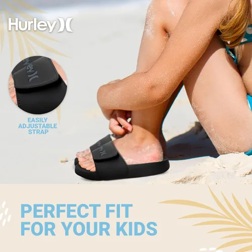 Miniatura 4 de Hurley Naia - Sandalias de deslizar para niñas y niños, pantuflas de puesta fácil con correa ajustable, sandalias para niños
