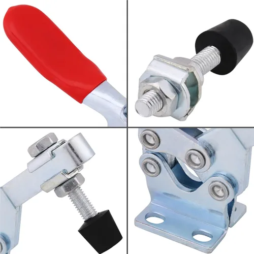 Miniatura 5 de Walfront Abrazadera de palanca de liberación rápida resistente, horizontal, acero y goma, capacidad de retención de 500.4 lbs, paquete de 5