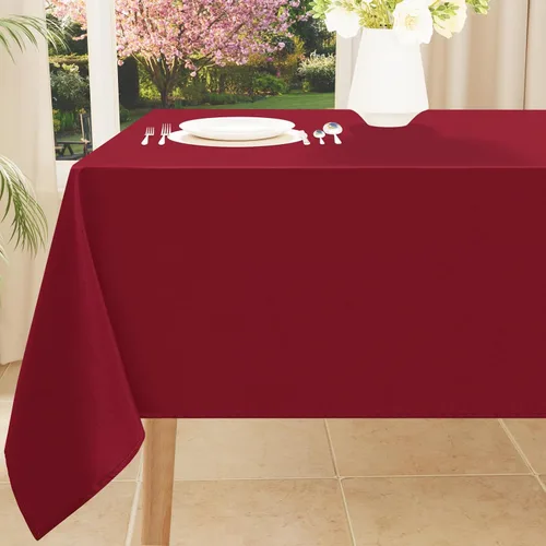 Miniatura 10 de Smiry Mantel rectangular de poliéster impermeable antiarañazos, mantel decorativo de tela lavable para comedor, bufé, fiestas y exteriores, 60 x 84