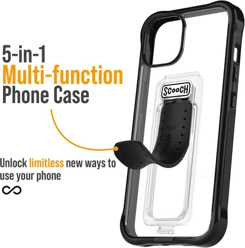 Miniatura 7 de Scooch® Wingman - Funda para iPhone 13 con soporte, funda con función atril 5 en 1, protección contra caídas de grado militar, soporte emergente