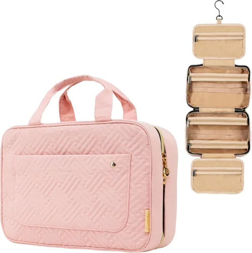 Miniatura 14 de Carrywell - Neceser de viaje con gancho para colgar, organizador de maquillaje, bolsa de cosméticos resistente al agua para contenedores