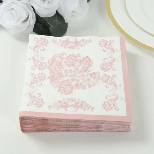 Miniatura 14 de Efavormart - Paquete de 20 servilletas de papel con estampado floral blanco y verde salvia, altamente absorbentes, suaves, de 2 capas, desechables