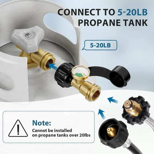 Miniatura 4 de Indicador de nivel de tanque de propano para tanques de 5 a 20 libras, universal para autocaravana, parrilla de gas, estufa de campamento