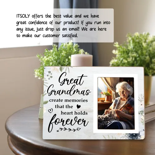 Miniatura 3 de Marco de fotos para la abuela – Crea recuerdos que el corazón guarda para siempre, marco de fotos de madera de 4 x 6 pulgadas, regalo de cumpleaños